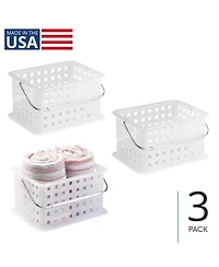 iDesign Stackable Shower Basket, Set of 3, Clear/Frost