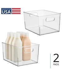 iDesign Small Stackable Bathroom Storage Bin - Set of 2 - Clear - Made in Usa