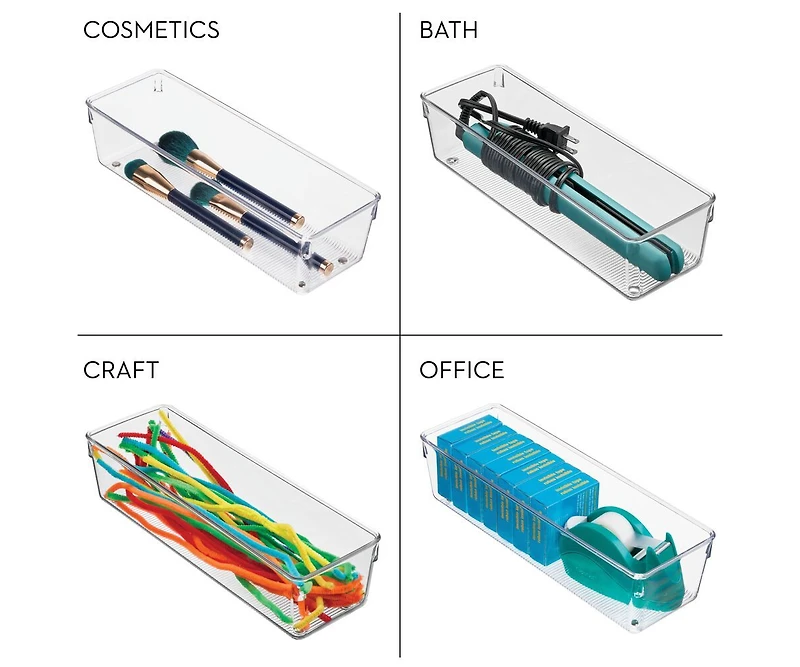 iDesign Drawer Organizer Bins - Set of 6 - Clear