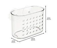 iDesign Small Suction Shower Basket for Bathroom, Set of 2, Clear, Made in Usa