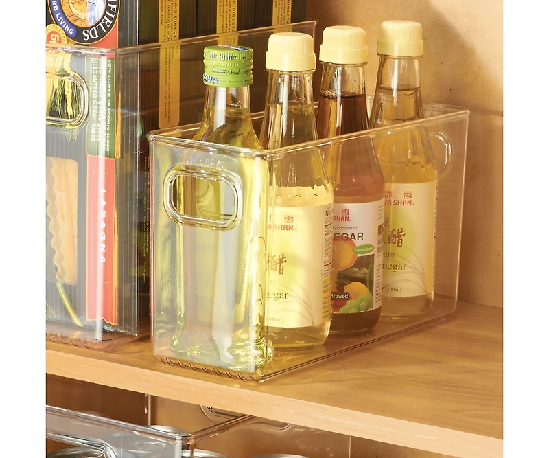 iDesign Pantry Storage Bin with Handles - Set of - Clear