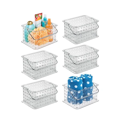 iDesign Small Stackable Shower Basket, Set of 6, Clear, Made in Usa