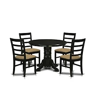 East West Furniture 5 Pc Dining room set for 4-Dining Table and 4 Dining Chairs