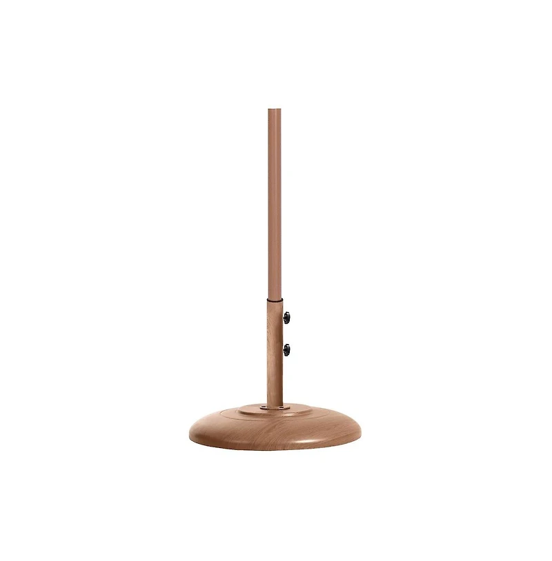 Meridian Furniture Fiji Beige Fabric / Teak Aluminum Patio Umbrella with Base Sets