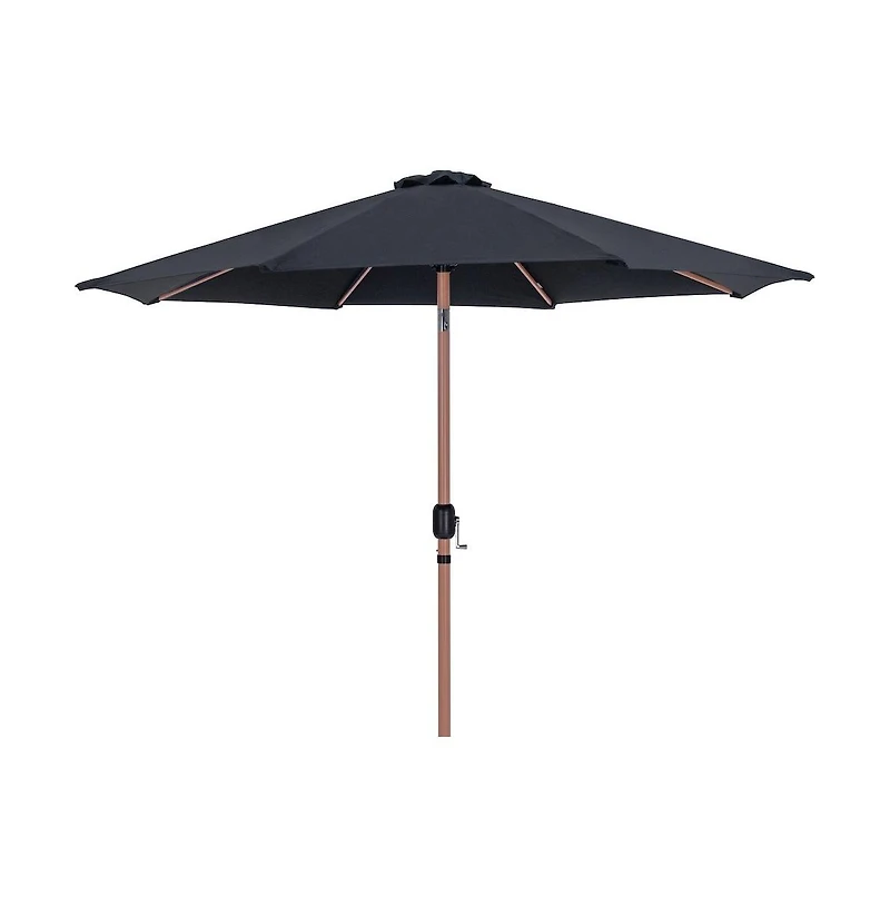 Meridian Furniture Fiji Fabric / Teak Aluminum Patio Umbrella with Base Sets