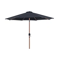 Meridian Furniture Fiji Fabric / Teak Aluminum Patio Umbrella with Base Sets