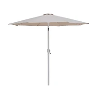 Meridian Furniture Fiji Beige Fabric / Matte White Aluminum Patio Umbrella with Base Sets