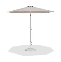 Meridian Furniture Fiji Beige Fabric / Matte White Aluminum Patio Umbrella with Base Sets