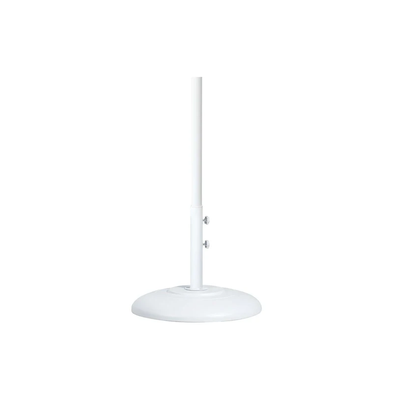 Meridian Furniture Amalfi Black With Cream Piping / Matte White Metal Patio Umbrella with Base Sets