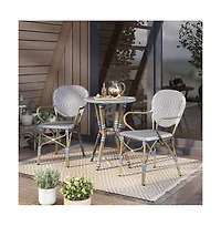 Enitial Star Hamner Aluminum 3-Piece Outdoor Bistro Table and Chair Set