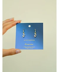 Lucky Feather Hoops with Drop - Snake