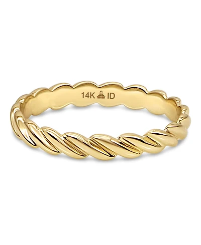 Devata Twisted Rope Ring in 14K Gold, Size 6, approx. 1.9 grams