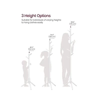 Slickblue Freestanding Solid Wood Coat Rack with 8 Hanging Hooks, Modern Design