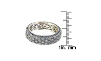 Suzy Levian Sterling Silver Sapphire & Created White Pave Eternity Band Ring