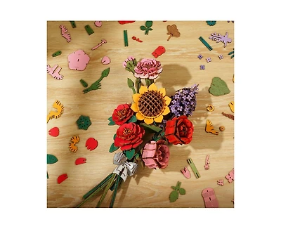 Robotime 3D Puzzles Diy Model Building Kits Artifical Flower Toys for Thanksgiving Mother's Day Valentine's Day Gifts, Multicolored, 9.65"6.5