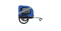 Blue Gray Large Folding Bike Trailer for Dogs 120LB Capacity All-Terrain Pet Carrier Durable Steel Frame for Cycling Camping