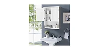 Slickblue Wall-Mounted Bathroom Medicine Cabinet with Open Storage Shelf for Organization
