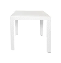 LeisureMod Kent 5-Piece Outdoor Dining Set with Plastic Square Table