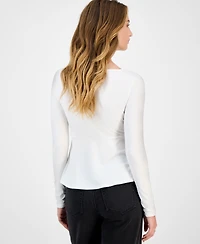Planet Gold Juniors' Long-Sleeve Babydoll Top