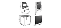 5-Piece Square Folding Dining Table Set with 4 Chairs for Guests or Game Night