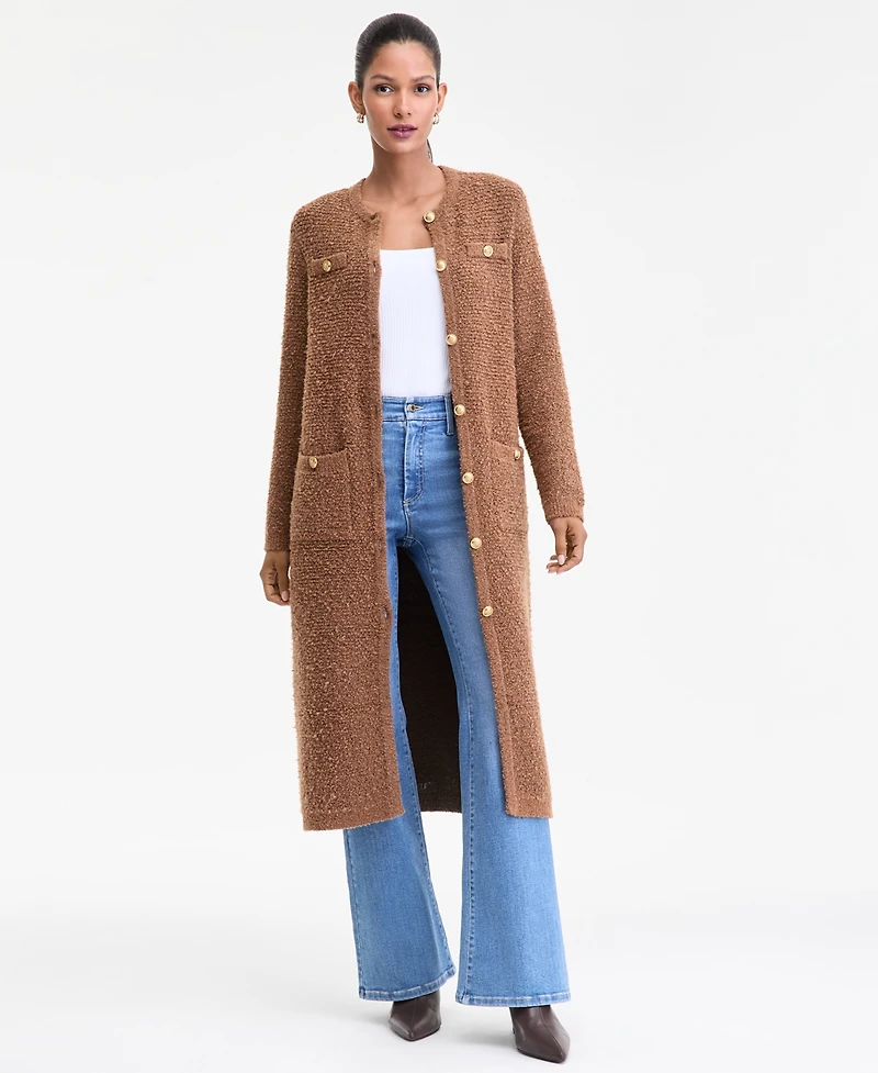 I.n.c. International Concepts Women's Boucle Duster Cardigan, Macy's Exclusive