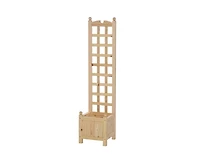Slickblue Solid Fir Wood Raised Garden Bed Planter Box with Trellis for Vertical Growth