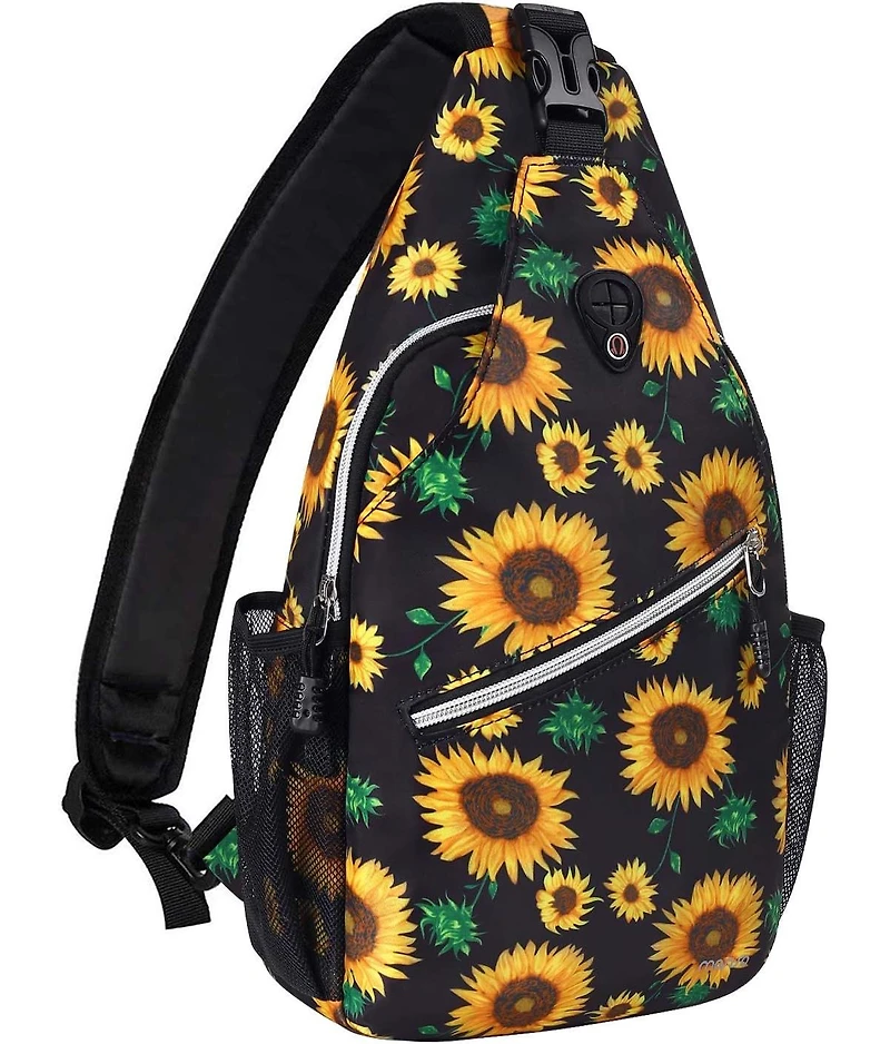 Mosiso Sunflower Rope Sling Backpack - Lightweight Travel & Hiking Daypack | Water-Resistant Crossbody Chest Bag with Quick-Access Pocket