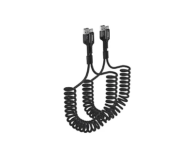 Baseus Usb Type C Cable for Car, 2-Pack 3.3ft 100W Retractable Coiled Usb A to Usb C Fast Charger Cord, Nylon Braided Carplay Cable
