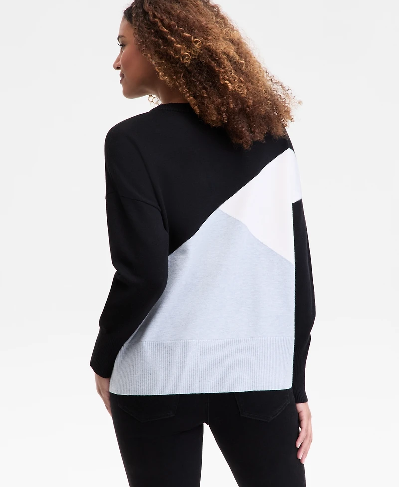 I.n.c. International Concepts Women's Colorblocked Dolman-Sleeve Sweater, Macy's Exclusive