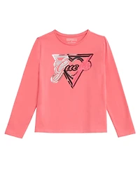 Guess Big Girls Long Sleeve Embroidered Sequin Logo T-Shirt