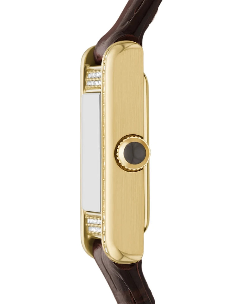 Emporio Armani Women's Brown Leather Strap Watch 26mm