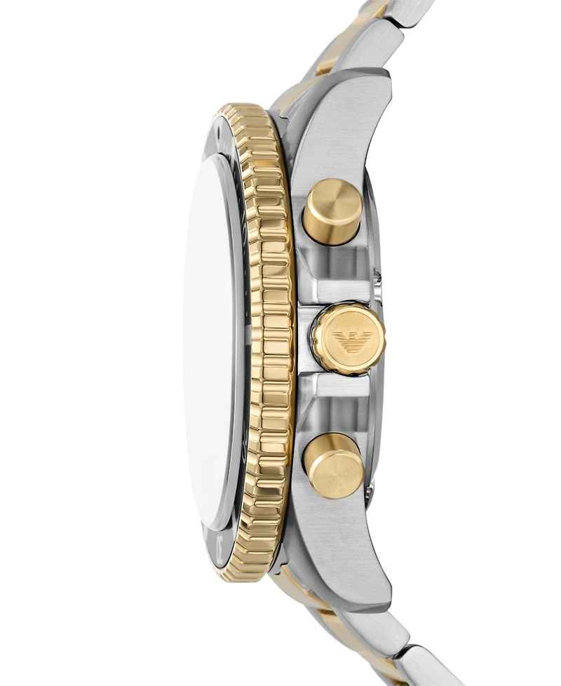 Emporio Armani Men's Chronograph World Explorer Solar Two-Tone Stainless Steel Bracelet Watch 43mm