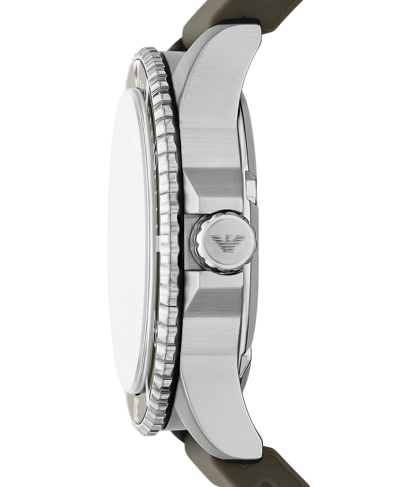 Emporio Armani Men's World Explorer Solar Green Silicone Strap Watch 42mm