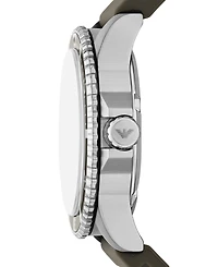 Emporio Armani Men's World Explorer Solar Green Silicone Strap Watch 42mm