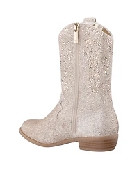 Nina Big Girls Glitter Side Zip Cowboy Boots