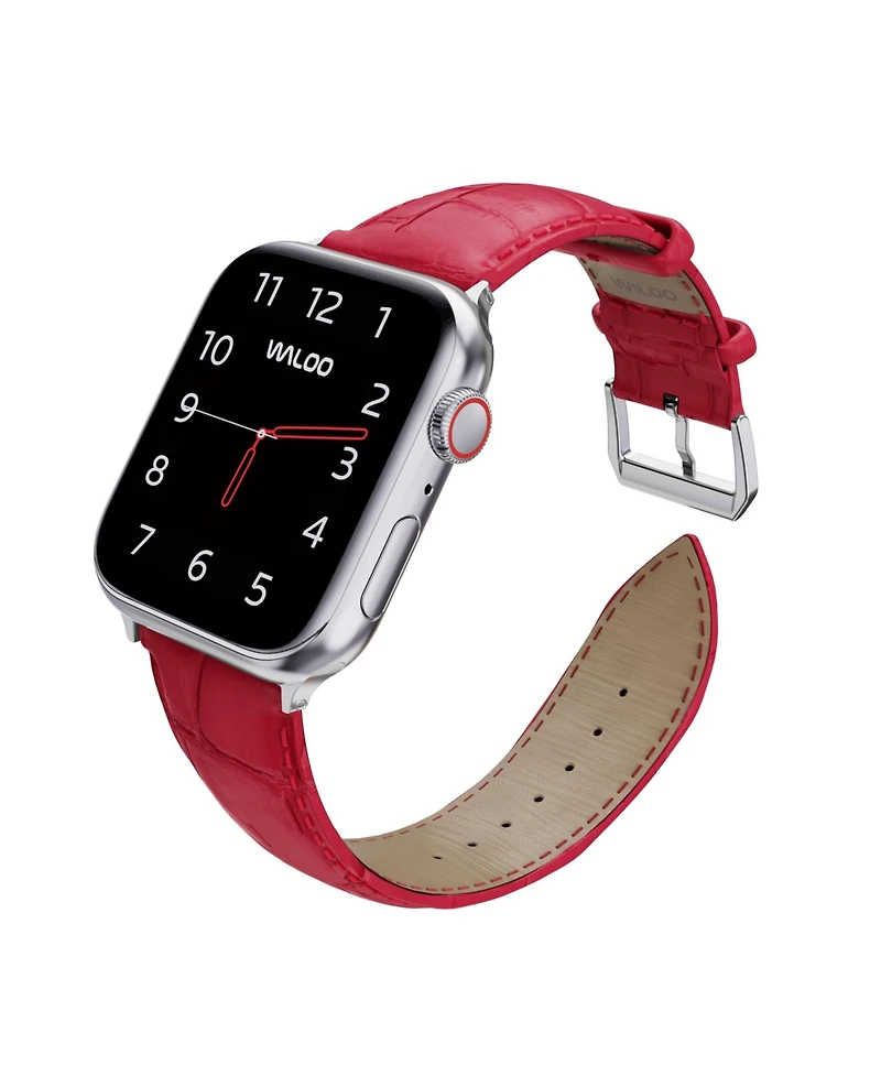 Waloo Crocodile Texture Leather Replacement Band for Apple Watch
