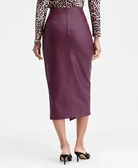 I.n.c. International Concepts Women's Faux-Leather Draped Skirt, Macy's Exclusive