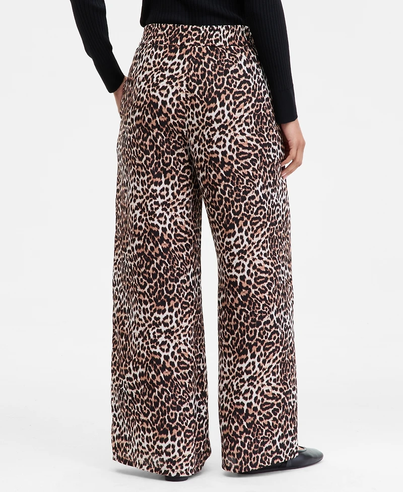 I.n.c. International Concepts Women's Printed Pull-On Wide-Leg Pants, Macy's Exclusive