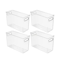 iDesign Plastic Storage Bin with Handles - Set of - Clear