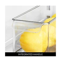 iDesign Stackable Fridge Storage Bin with Handle, Set of 6, Clear, Made in Usa