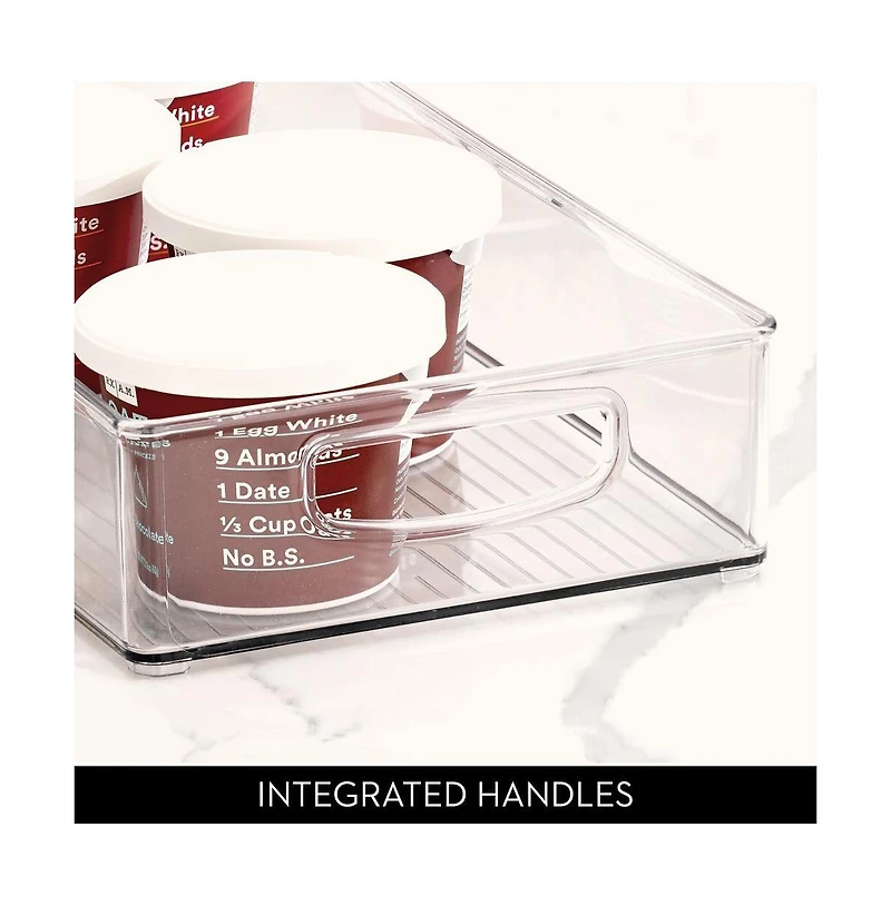 iDesign Stackable Pantry Storage Bin with Handles, Set of 2, Clear, Made in Usa