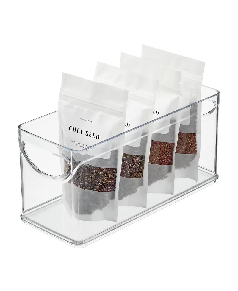 iDesign Stackable Pantry Storage Bin with Handles, Set of 2, Clear, Made in Usa