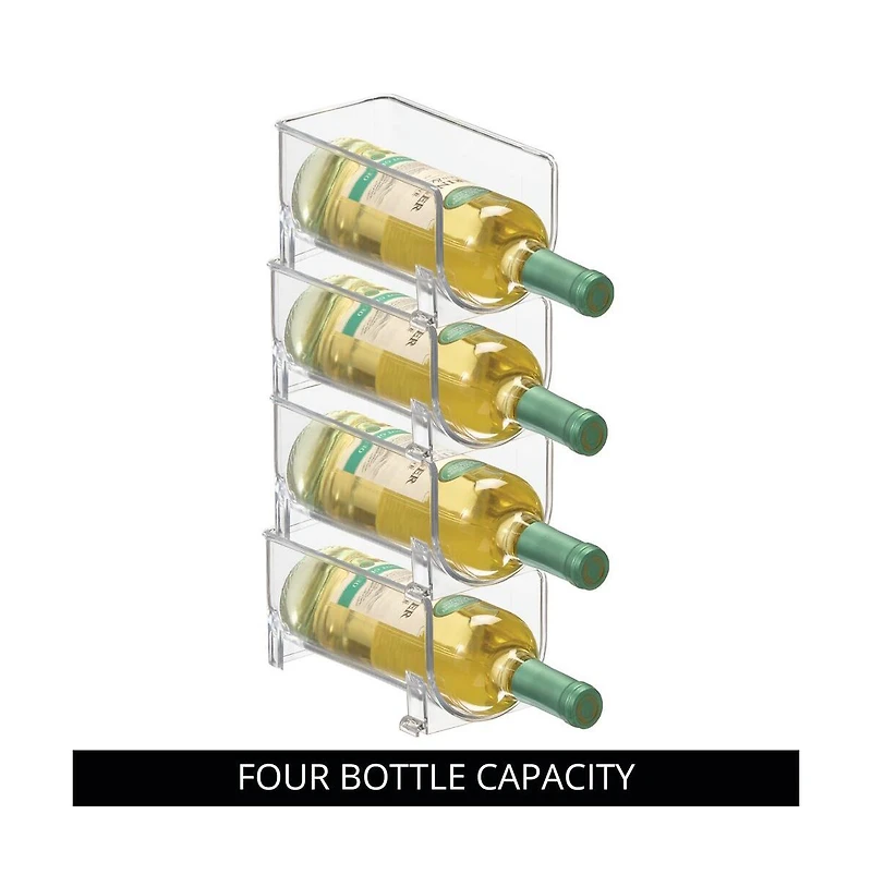 iDesign Stackable Holder for Water or Wine Bottles, Set of 4, Clear, Made in Usa