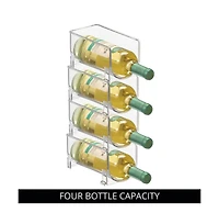 iDesign Stackable Holder for Water or Wine Bottles, Set of 4, Clear, Made in Usa