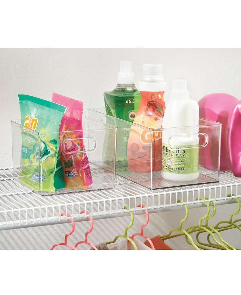 iDesign Plastic Stackable Fridge Bin with Handles, Set of 4, Clear, Made in Usa