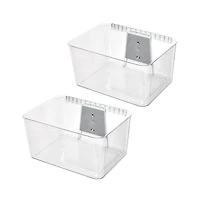 iDesign Large Wallspace Wall-Mounted Bin and Bracket - Set of 2 - Clear/Charcoal