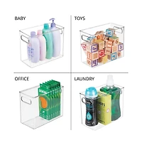 mDesign Tall Plastic Kitchen Storage Organizer Bin with Handles, 2 Pack, Clear, Usa Made