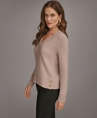 Donna Karan New York Women's V-Neck Cashmere Sweater