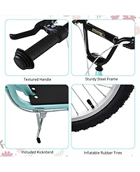 Aosom Kids Scooter Height Adjustable Inflatable Tires Ride On Toy For 5+