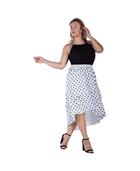 Women's Plus Ruffled Layer High-Low Asymmetrical Skirt